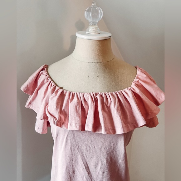 NWT Doe & Rae Pink Ruffle Top - Picture 3 of 5